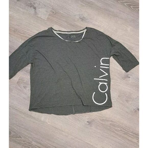 Calvin Klein Women's Performance Stretch Relaxed-Fit Top Grey Size XL‎ - Picture 1 of 10